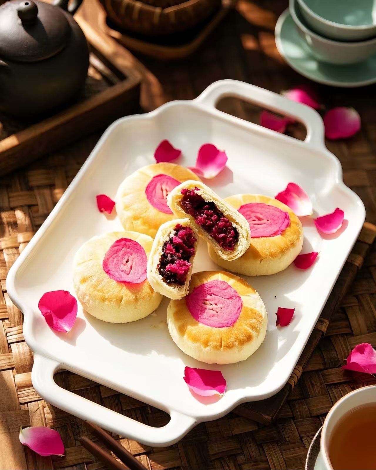 🌸🥮 Rose Pastry (Fresh Flower Cake) – Yunnan Specialty